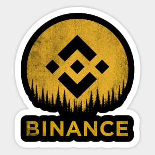 Vintage Binance BNB Coin To The Moon Crypto Token Cryptocurrency Wallet HODL Birthday Gift For Men Women Sticker